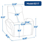 Poltrona reclinabile a dondolo girevole elettrica in similpelle marrone/blu, girevole a 270°, 1 posto