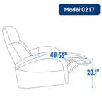 Poltrona reclinabile a dondolo girevole elettrica in similpelle marrone/blu, girevole a 270°, 1 posto