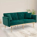 65.35  Velvet Futon Sofa Bed with Adjustable Backrest