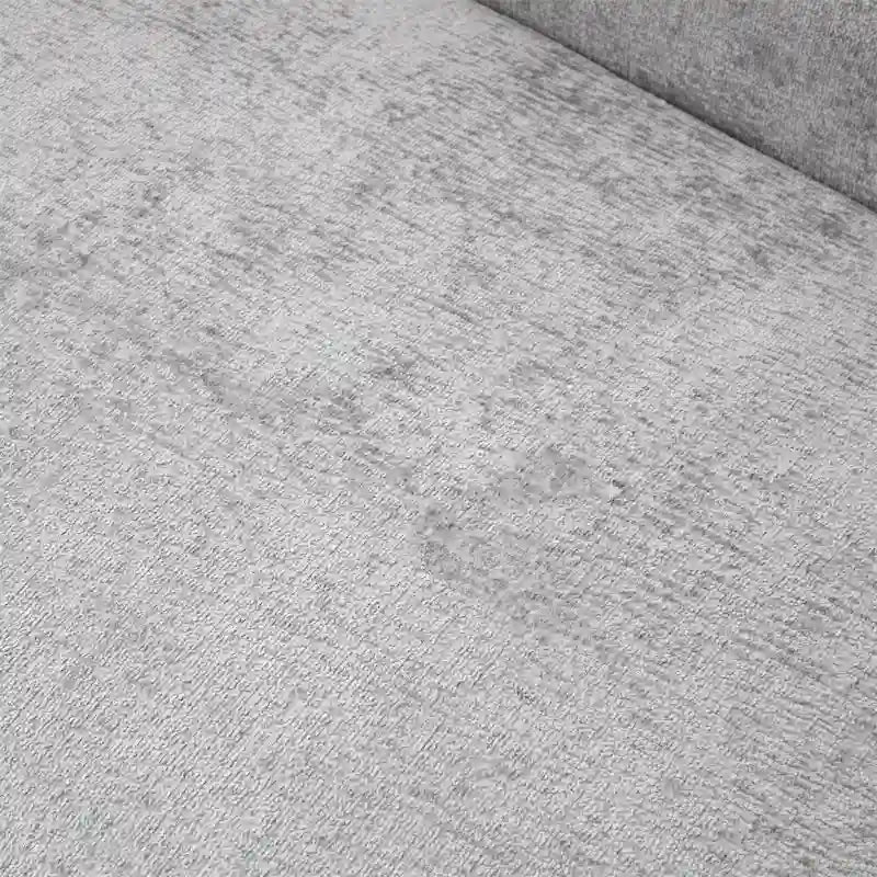 Divano Curvo in Velluto Bianco / Grigio Chiaro, 3 Posti