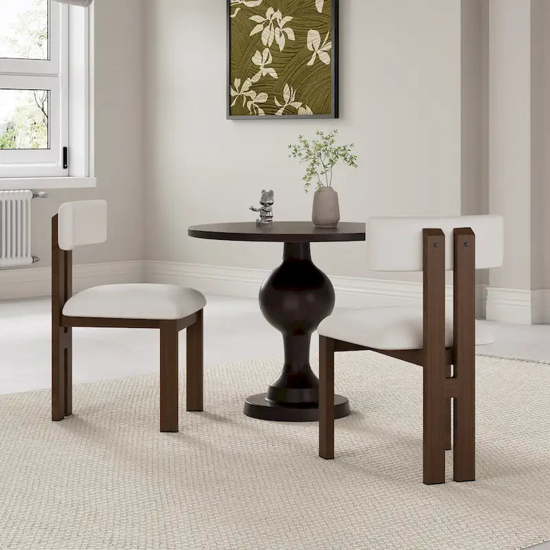 Sedia da pranzo imbottita bianca / beige / bianco+nero, struttura in ferro, set da 2