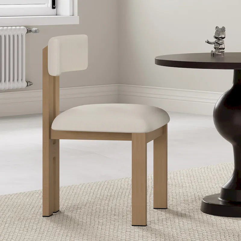 Sedia da pranzo imbottita bianca / beige / bianco+nero, struttura in ferro, set da 2