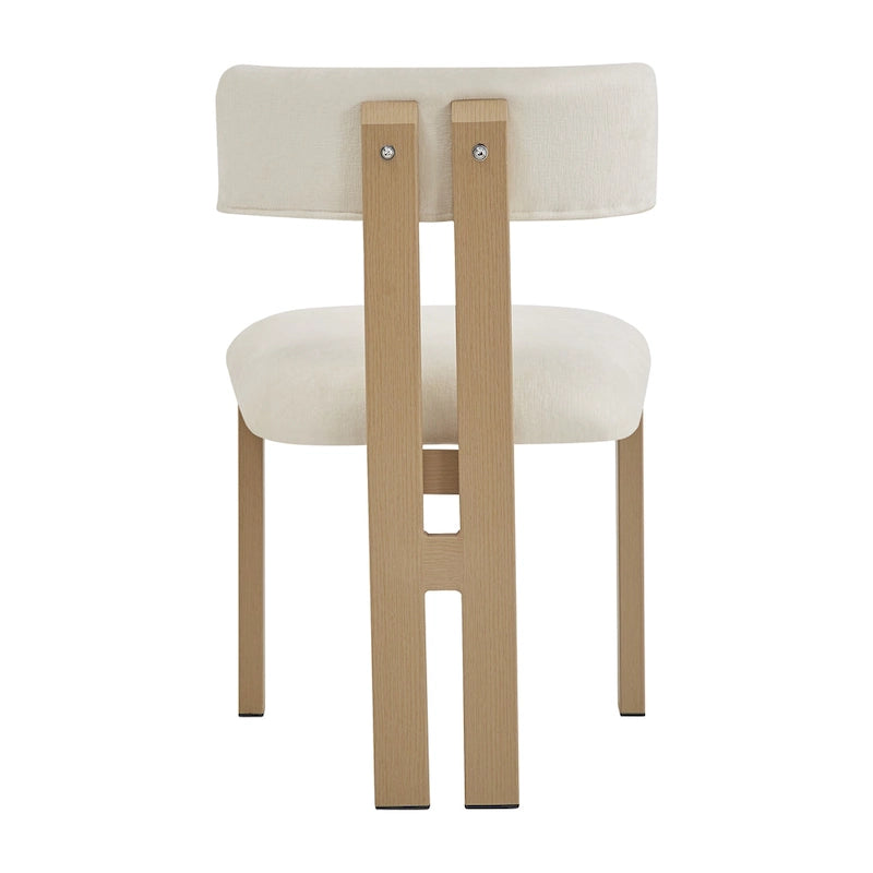Sedia da pranzo imbottita bianca / beige / bianco+nero, struttura in ferro, set da 2