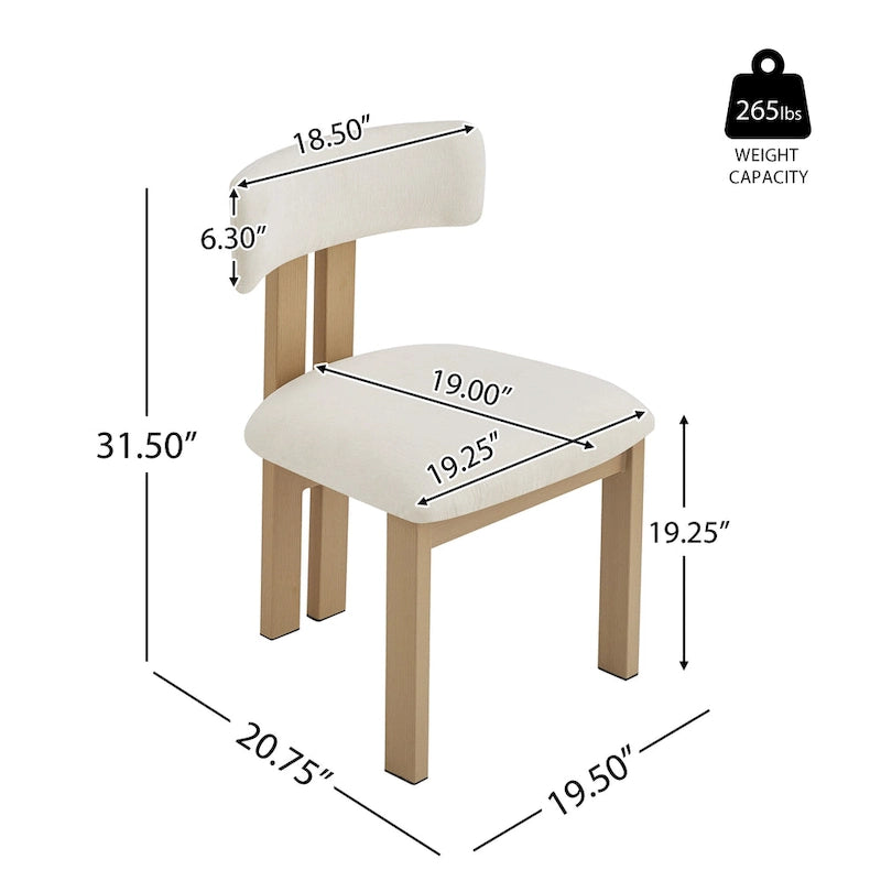 Sedia da pranzo imbottita bianca / beige / bianco+nero, struttura in ferro, set da 2