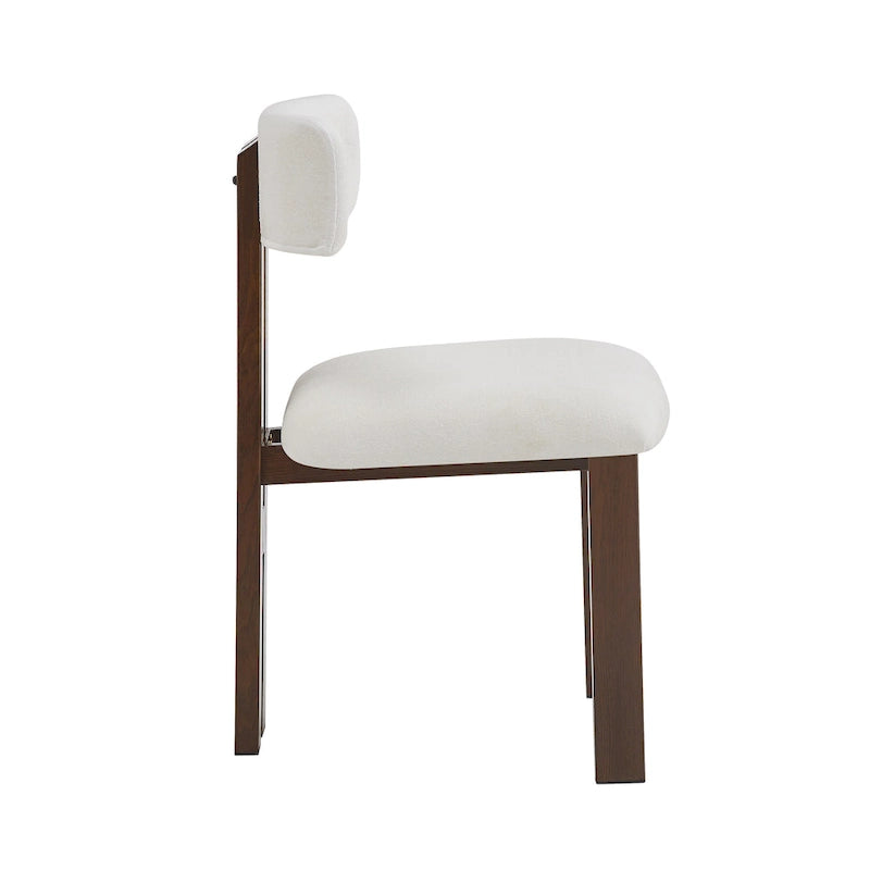 Sedia da pranzo imbottita bianca / beige / bianco+nero, struttura in ferro, set da 2