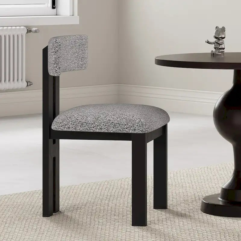 Sedia da pranzo imbottita bianca / beige / bianco+nero, struttura in ferro, set da 2