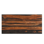 Scrivania in legno massello con bordo rustico, 3 cassetti, 54" marrone
