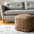 Pouf cubo naturale, iuta, 1 posto