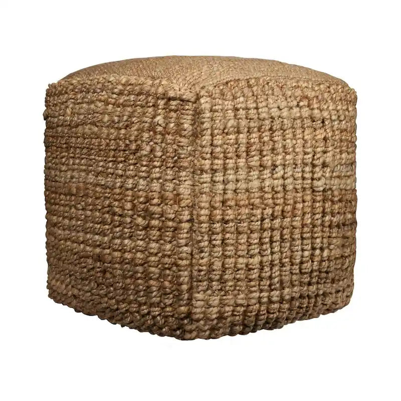 Pouf cubo naturale, iuta, 1 posto