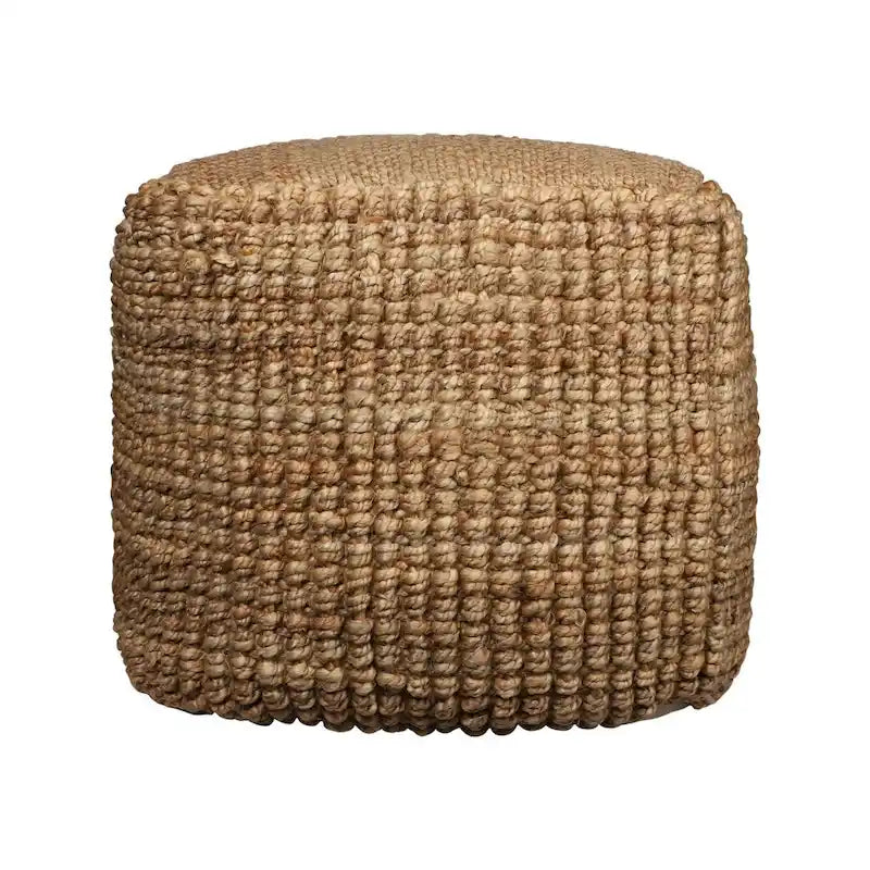 Pouf cubo naturale, iuta, 1 posto