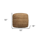Pouf cubo naturale, iuta, 1 posto
