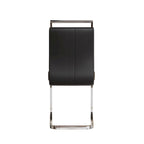 Sedie da Pranzo con Schienale Alto in Pelle Sintetica, Bianco / Nero / Grigio, con gambe a C, set da 4