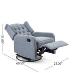 Poltrona reclinabile manuale in similpelle marrone con girevole a 360°, 1 posto