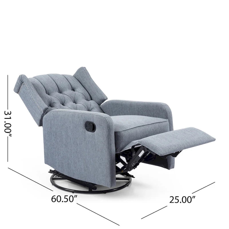 Poltrona reclinabile manuale in similpelle marrone con girevole a 360°, 1 posto