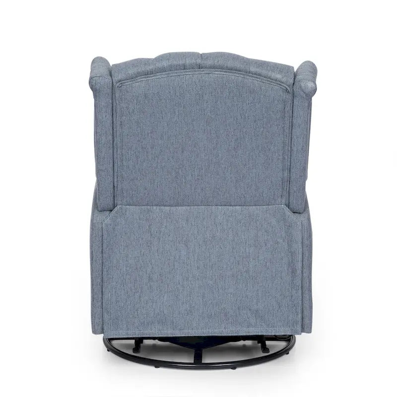 Poltrona reclinabile manuale in similpelle marrone con girevole a 360°, 1 posto