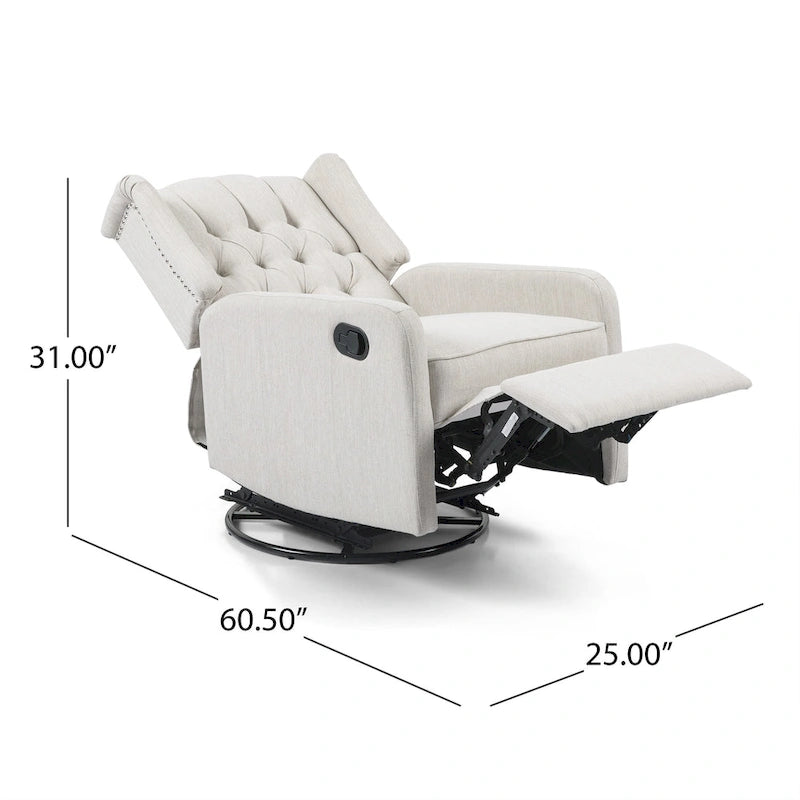 Poltrona reclinabile manuale in similpelle marrone con girevole a 360°, 1 posto