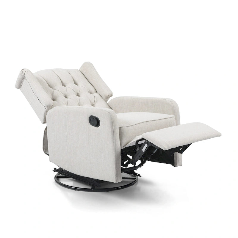 Poltrona reclinabile manuale in similpelle marrone con girevole a 360°, 1 posto