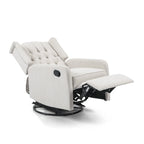 Poltrona reclinabile manuale in similpelle marrone con girevole a 360°, 1 posto
