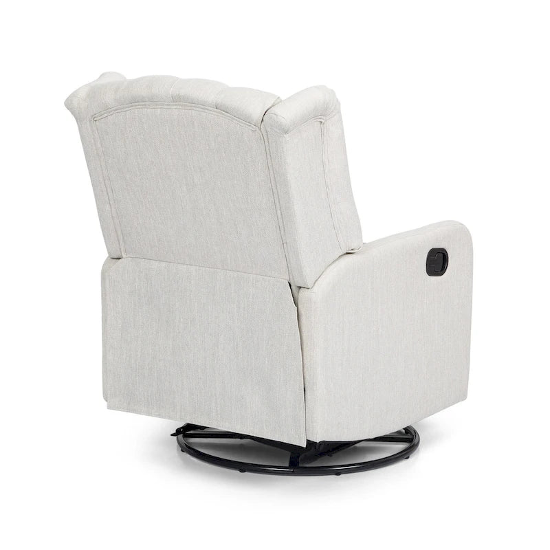 Poltrona reclinabile manuale in similpelle marrone con girevole a 360°, 1 posto