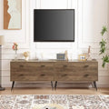 Mobile TV Marrone Chiaro con 4 Cassetti, Gambe in Metallo, 1 Pezzo