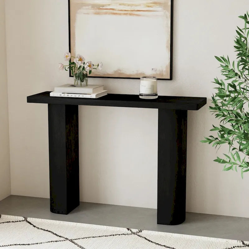 Consolle in legno di mango nero/naturale, stile moderno, 1 pezzo