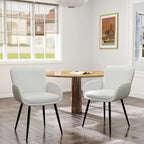 Sedie imbottite da pranzo, set da 2 – similpelle, gambe in metallo opaco