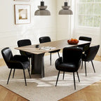 Sedie imbottite da pranzo, set da 2 – similpelle, gambe in metallo opaco