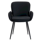 Sedie imbottite da pranzo, set da 2 – similpelle, gambe in metallo opaco