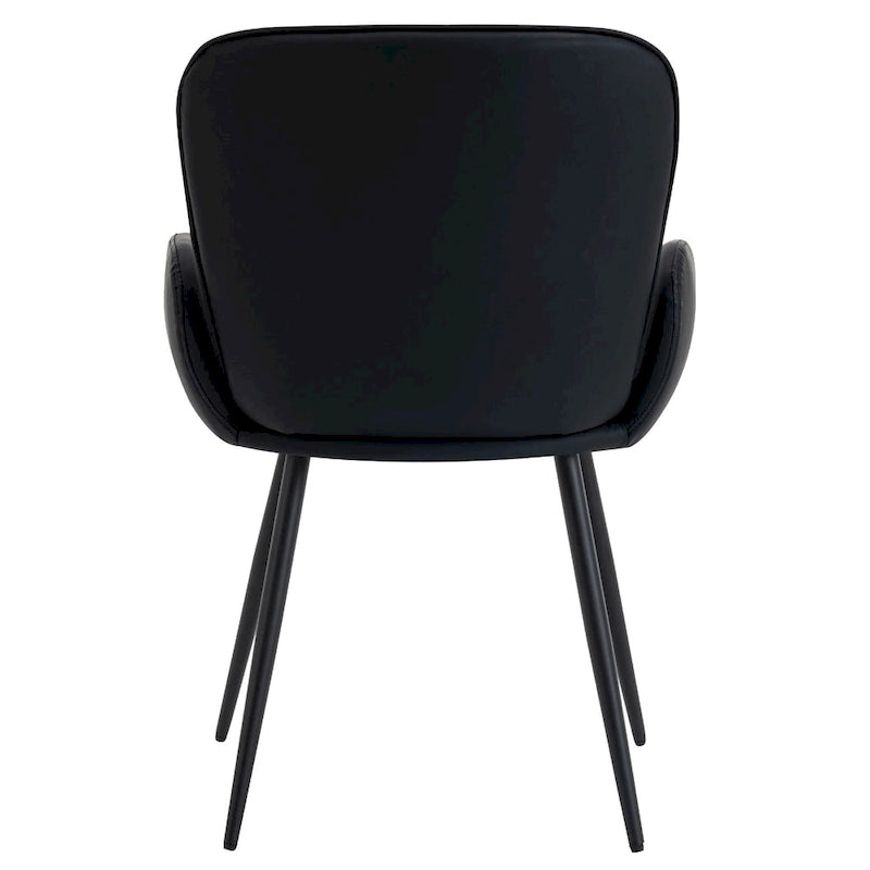 Sedie imbottite da pranzo, set da 2 – similpelle, gambe in metallo opaco