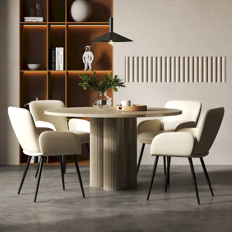 Sedie imbottite da pranzo, set da 2 – similpelle, gambe in metallo opaco
