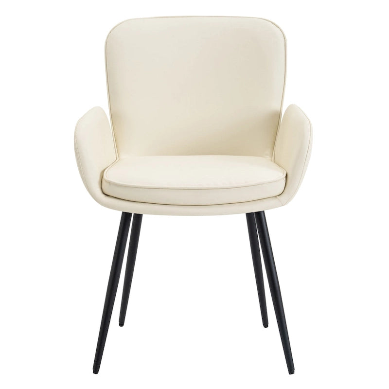 Sedie imbottite da pranzo, set da 2 – similpelle, gambe in metallo opaco