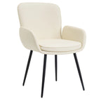 Sedie imbottite da pranzo, set da 2 – similpelle, gambe in metallo opaco