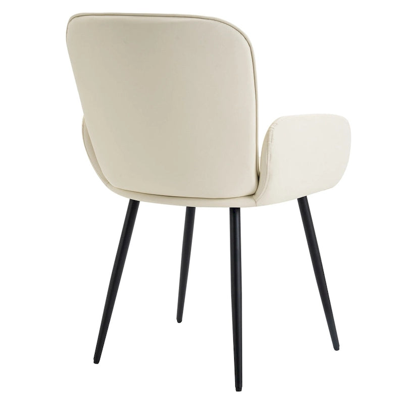 Sedie imbottite da pranzo, set da 2 – similpelle, gambe in metallo opaco