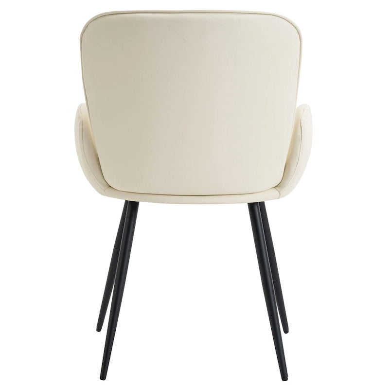Sedie imbottite da pranzo, set da 2 – similpelle, gambe in metallo opaco