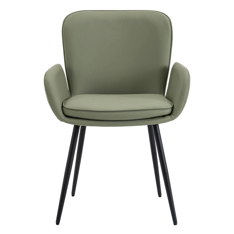 Sedie imbottite da pranzo, set da 2 – similpelle, gambe in metallo opaco