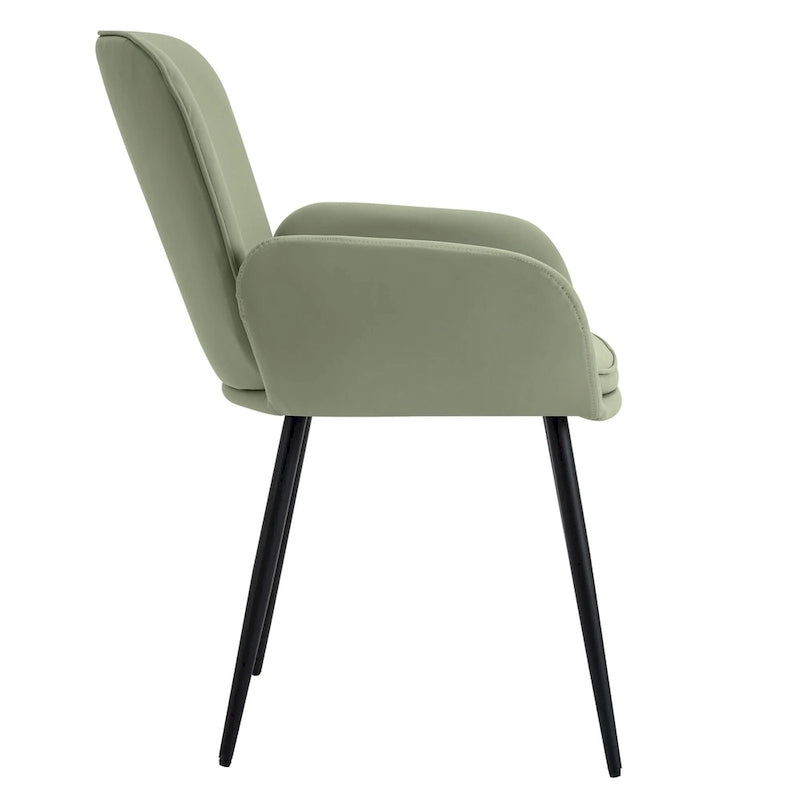 Sedie imbottite da pranzo, set da 2 – similpelle, gambe in metallo opaco