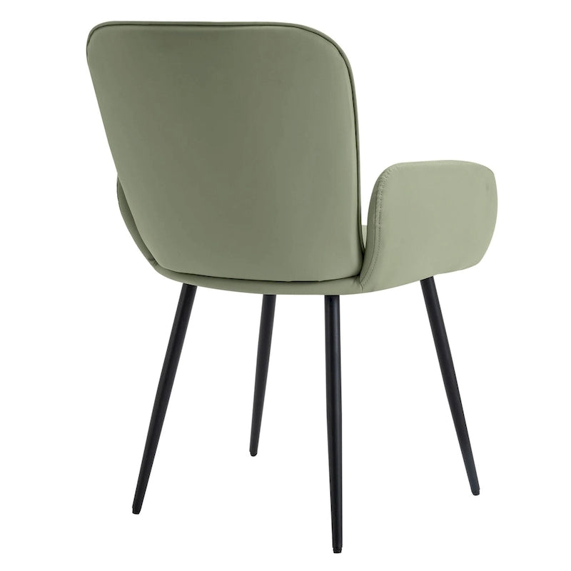 Sedie imbottite da pranzo, set da 2 – similpelle, gambe in metallo opaco