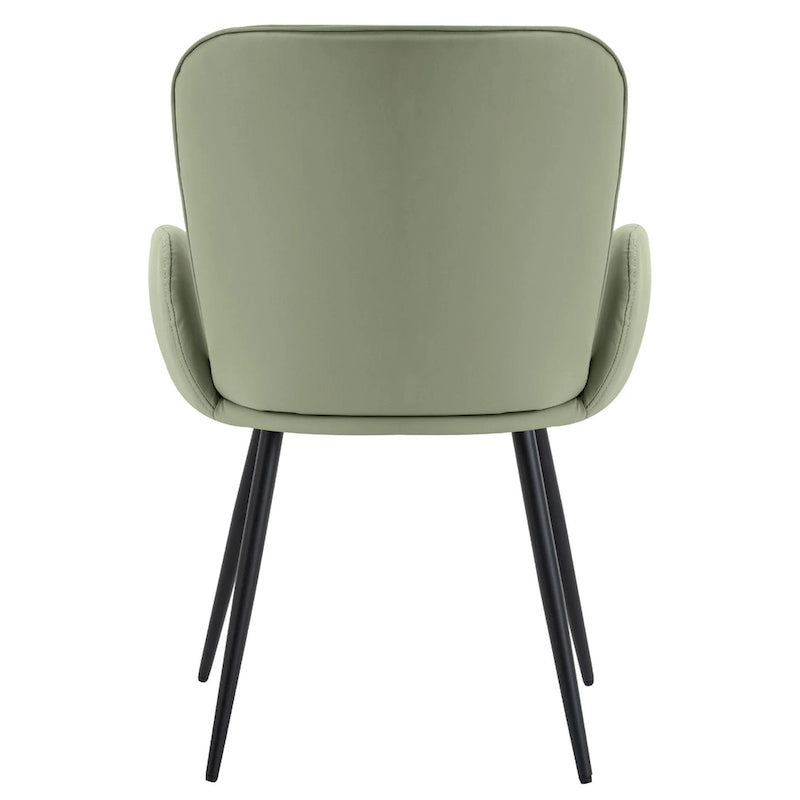 Sedie imbottite da pranzo, set da 2 – similpelle, gambe in metallo opaco