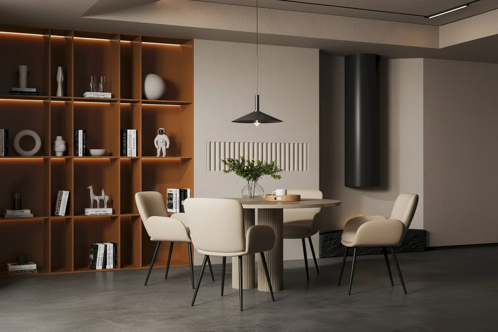 Sedie imbottite da pranzo, set da 2 – similpelle, gambe in metallo opaco