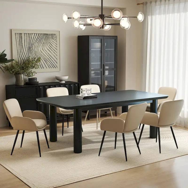 Sedie imbottite da pranzo, set da 2 – similpelle, gambe in metallo opaco