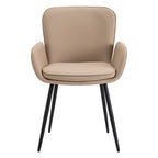 Sedie imbottite da pranzo, set da 2 – similpelle, gambe in metallo opaco