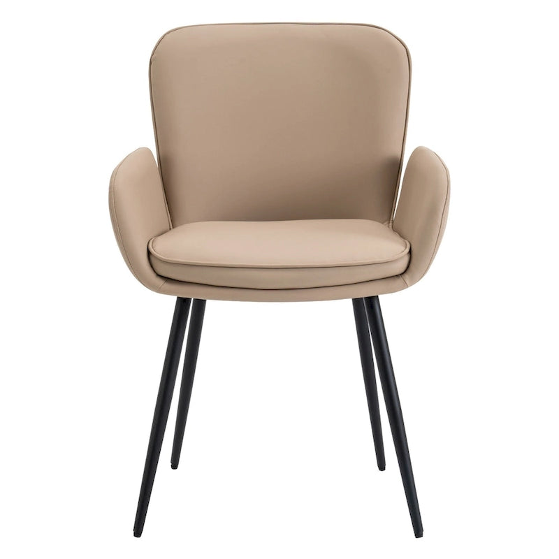 Sedie imbottite da pranzo, set da 2 – similpelle, gambe in metallo opaco