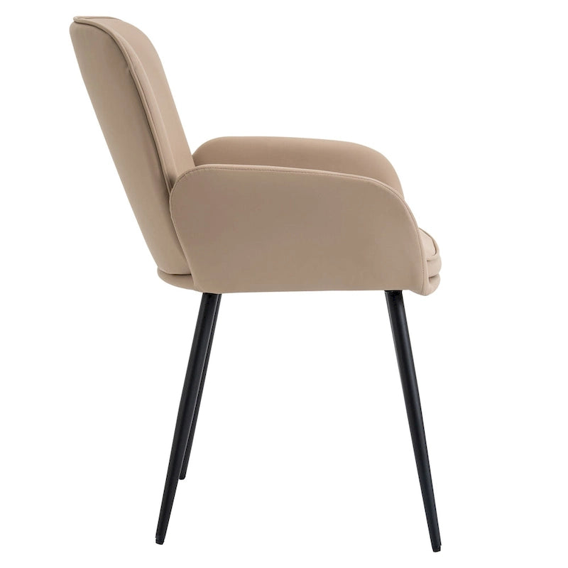 Sedie imbottite da pranzo, set da 2 – similpelle, gambe in metallo opaco