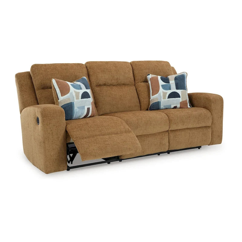 Divano reclinabile manuale Camel Brown, 2 posti, poliestere, 86 pollici