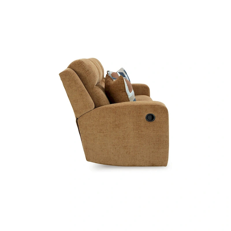 Divano reclinabile manuale Camel Brown, 2 posti, poliestere, 86 pollici