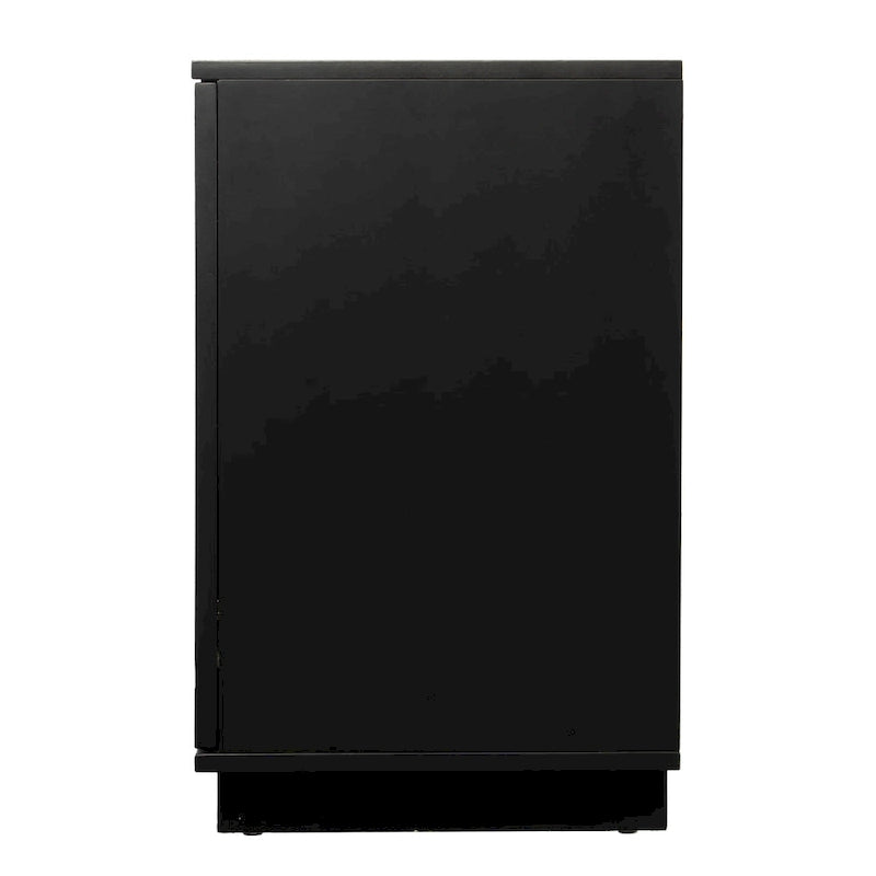Mobile TV con caminetto elettrico e vano portaoggetti, bianco/nero, stile contemporaneo