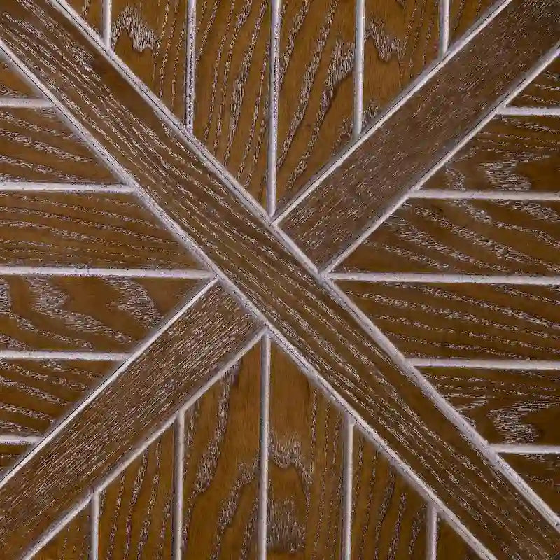Tavolino Rotondo con Ripiano – Grigio Invecchiato / Rovere Bruciato Calce Bianco, Stile Industriale Rustico, 1 Posto
