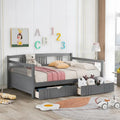 Divano letto matrimoniale grigio/espresso/bianco con 2 cassetti, legno di pino, 1 persona