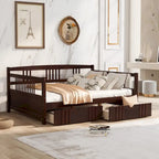 Divano letto matrimoniale grigio/espresso/bianco con 2 cassetti, legno di pino, 1 persona