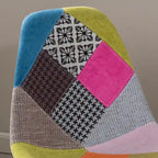 Sedia da pranzo imbottita Patchwork, Multicolore/Blu-Grigio, Set da 2